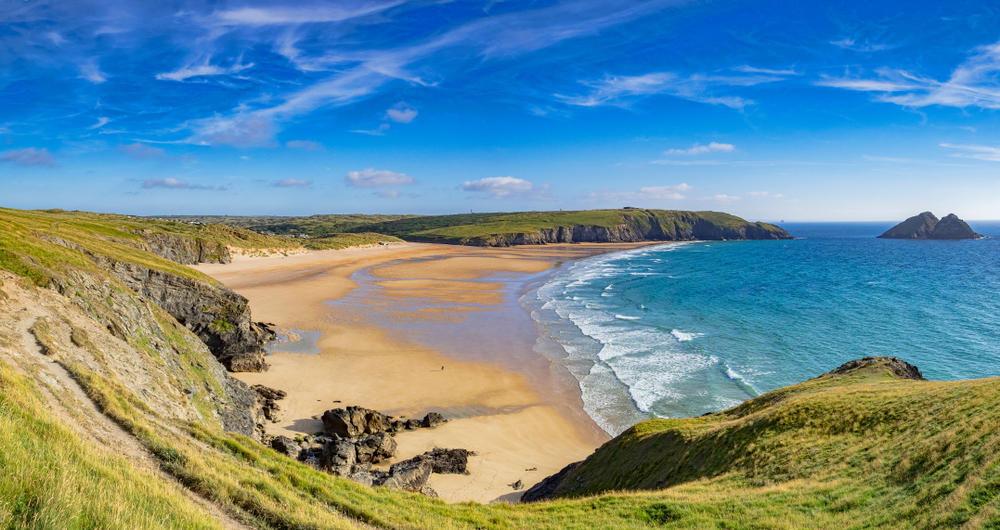 Holywell,Bay,From,The,South,West,Coast,Path,,Cornwall,,Uk